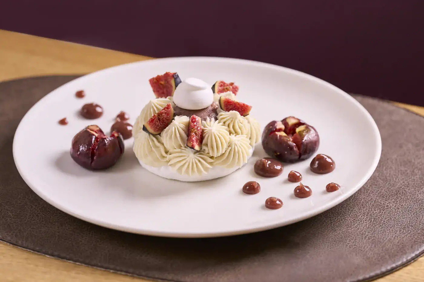 Dessert gourmand aux figues et crème de marron pour terminer votre repas